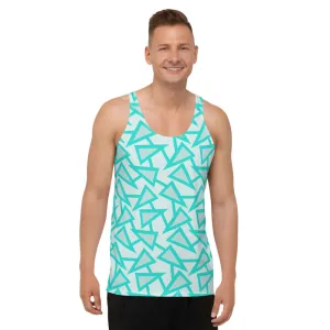 Mens Tank Top, Triangular Memphis Party
