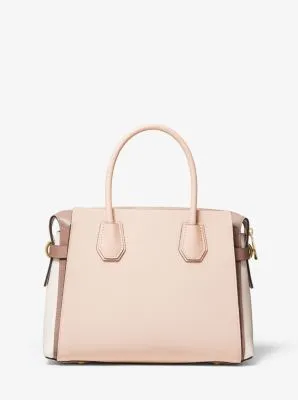 Mercer Medium Tri-Color Pebbled Leather Belted Satchel