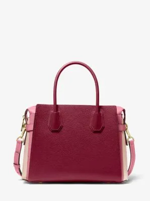 Mercer Medium Tri-Color Pebbled Leather Belted Satchel