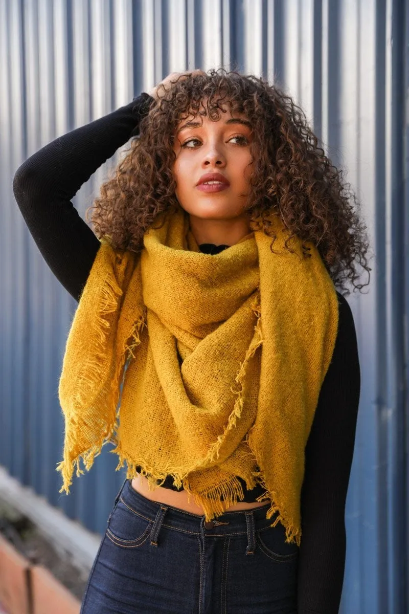 Mohair Square Blanket Scarf (5 colors)