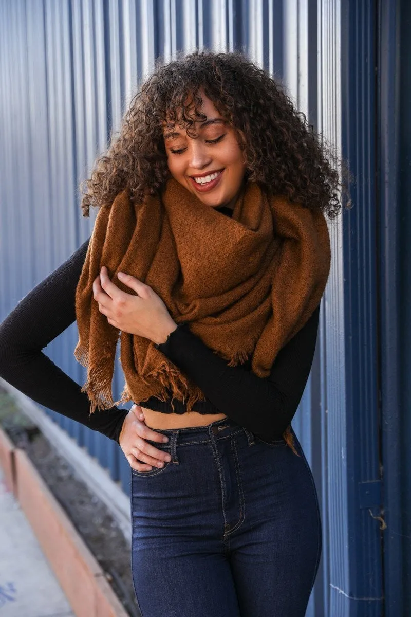 Mohair Square Blanket Scarf (5 colors)