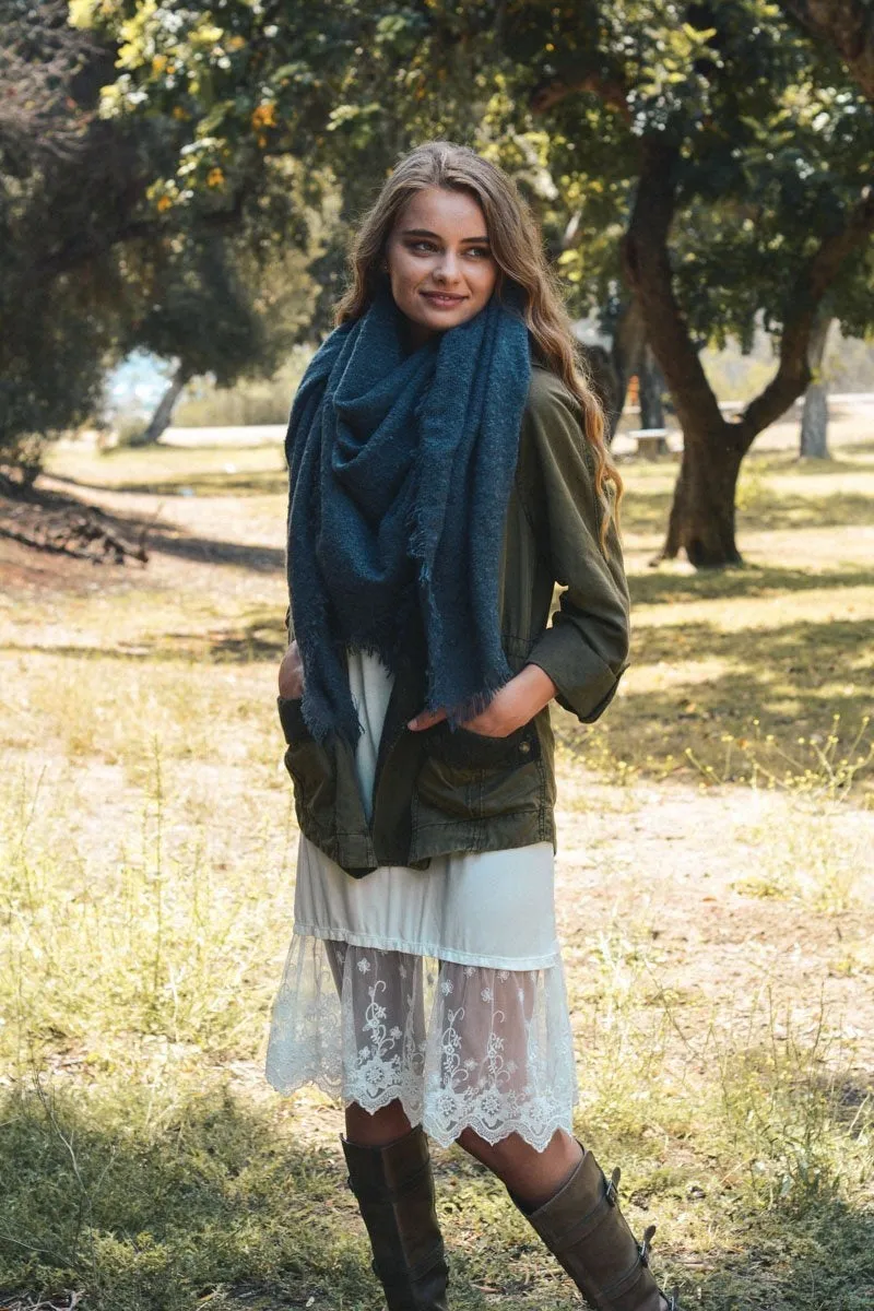Mohair Square Blanket Scarf (5 colors)