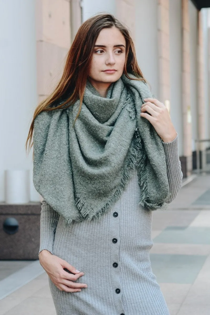 Mohair Square Blanket Scarf (5 colors)