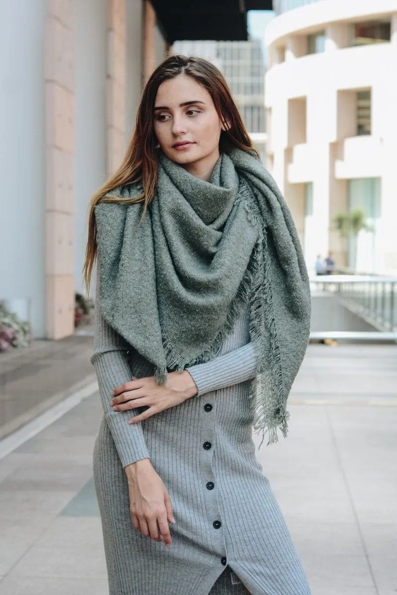 Mohair Square Blanket Scarf (5 colors)