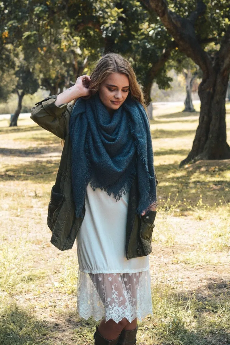 Mohair Square Blanket Scarf (5 colors)