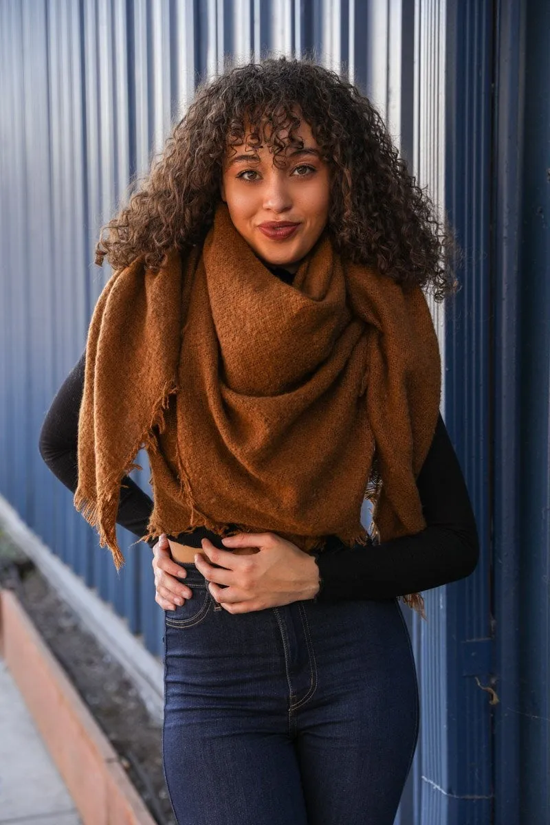 Mohair Square Blanket Scarf (5 colors)