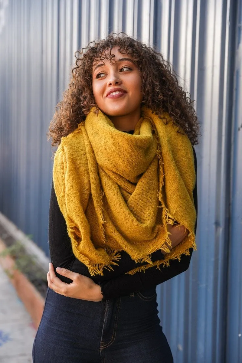 Mohair Square Blanket Scarf (5 colors)