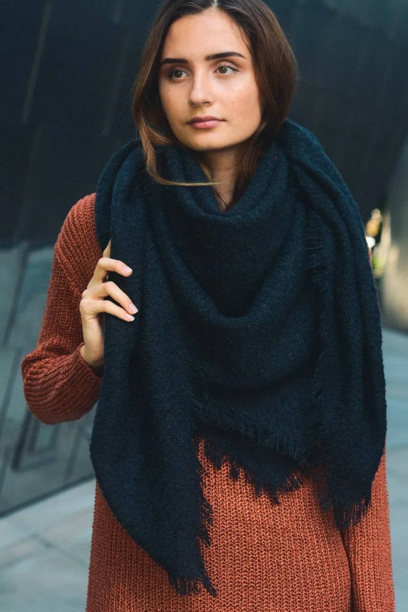 Mohair Square Blanket Scarf (5 colors)