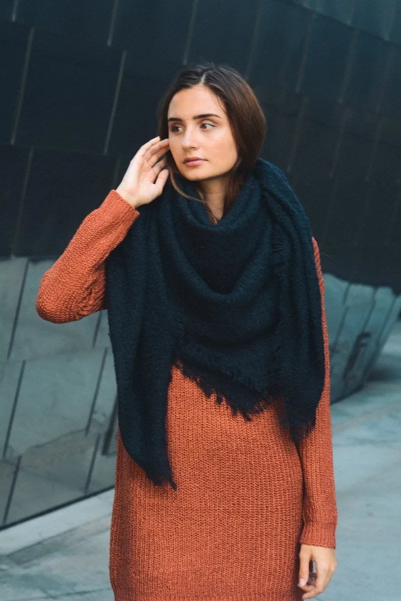 Mohair Square Blanket Scarf (5 colors)