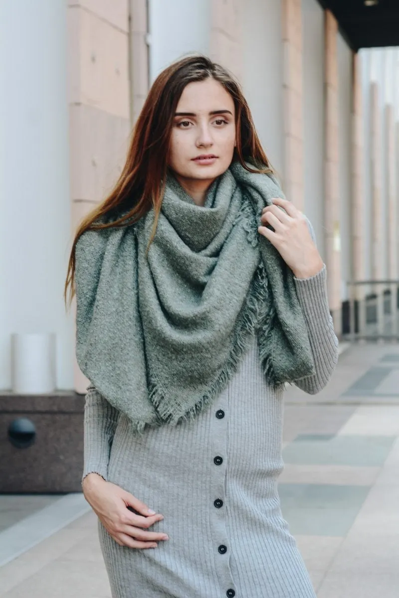 Mohair Square Blanket Scarf (5 colors)