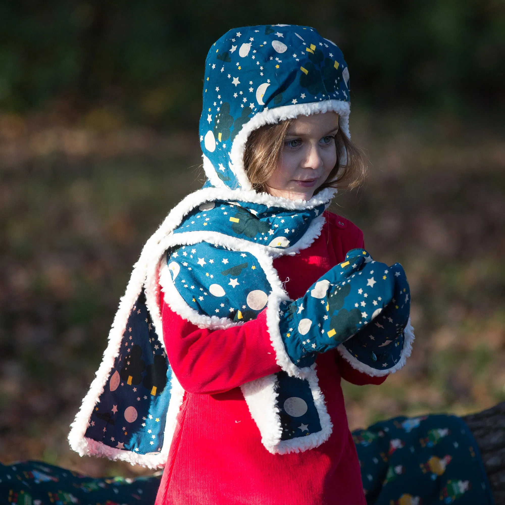 Moon & Stars Sherpa Mitts
