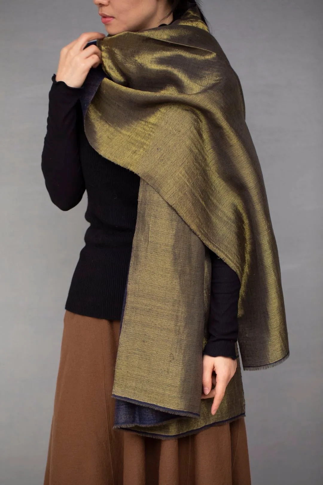 Moonlight Pashmina Shawl (Various Colors with Shimmering Gold backside)