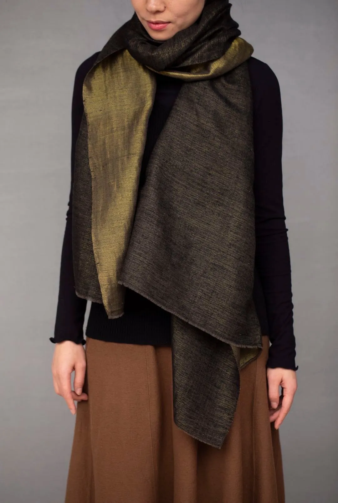 Moonlight Pashmina Shawl (Various Colors with Shimmering Gold backside)