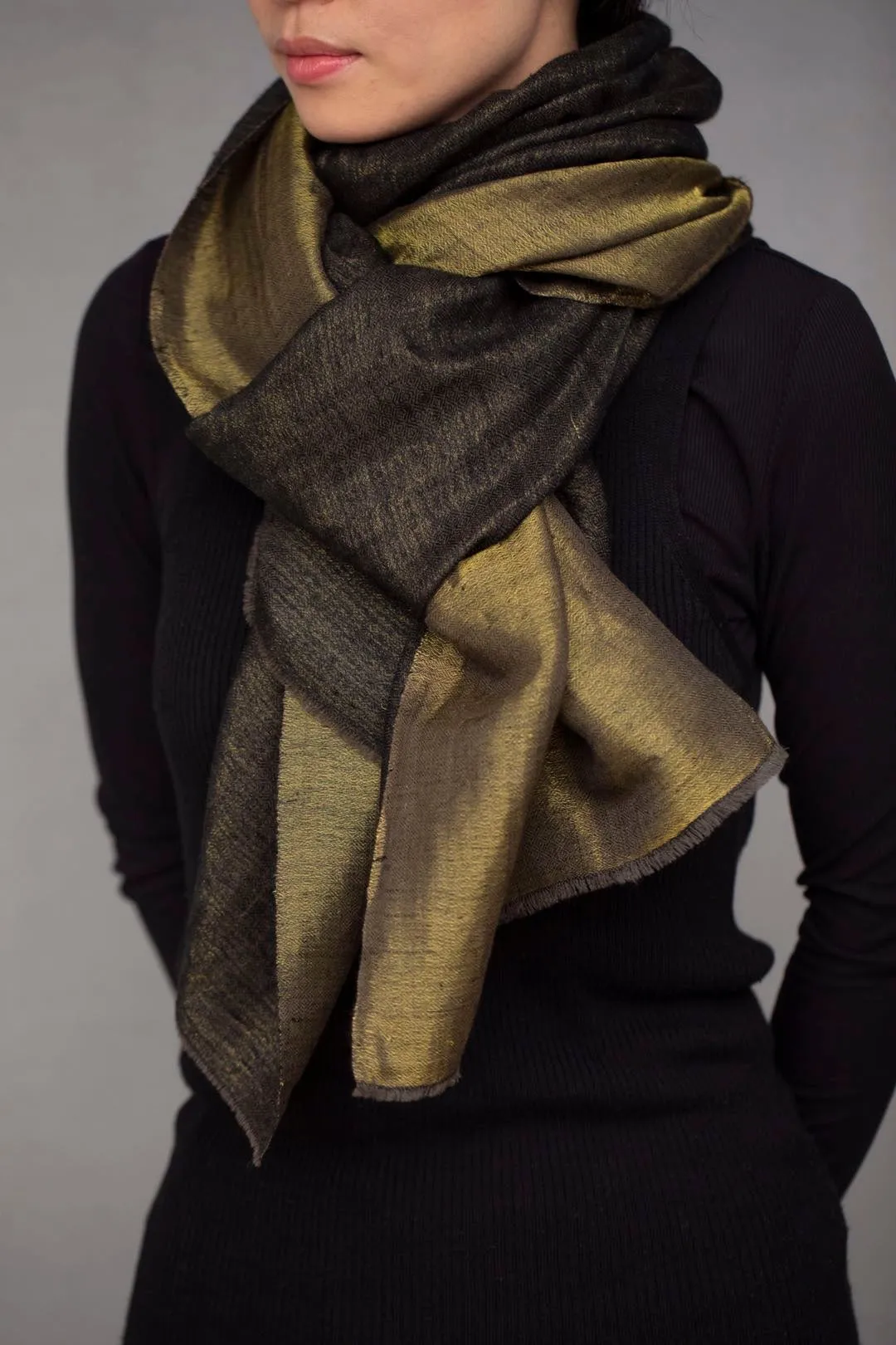 Moonlight Pashmina Shawl (Various Colors with Shimmering Gold backside)
