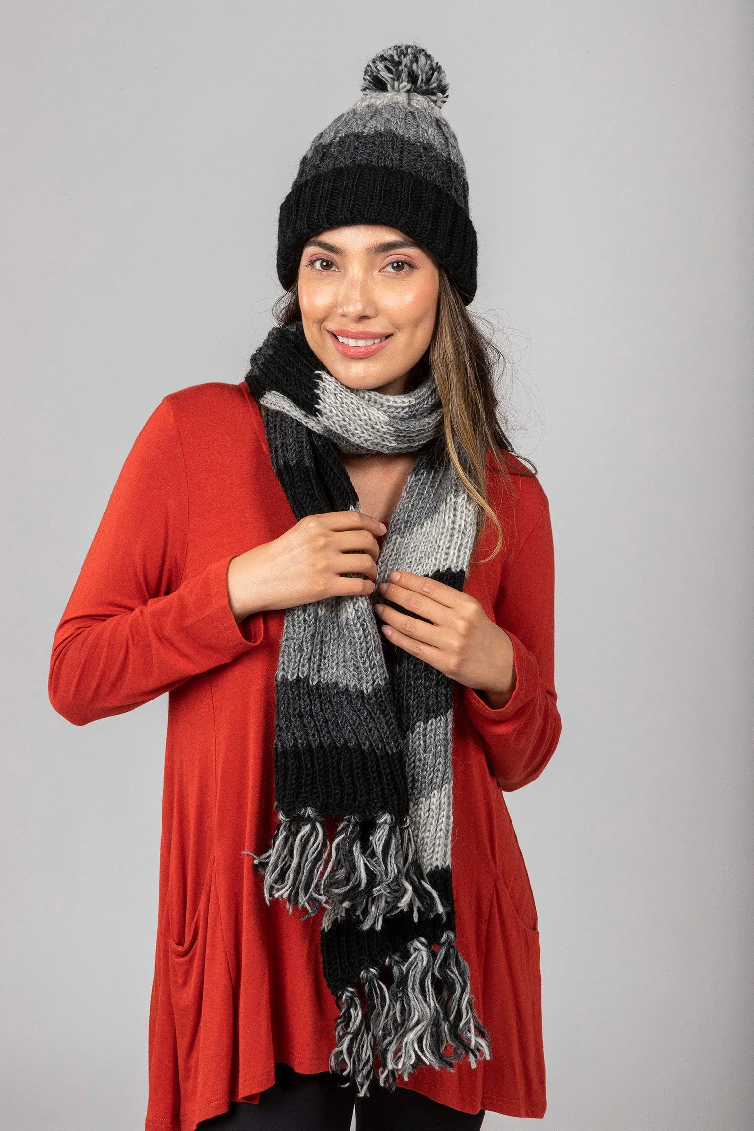 Multi knit Wool Scarf.