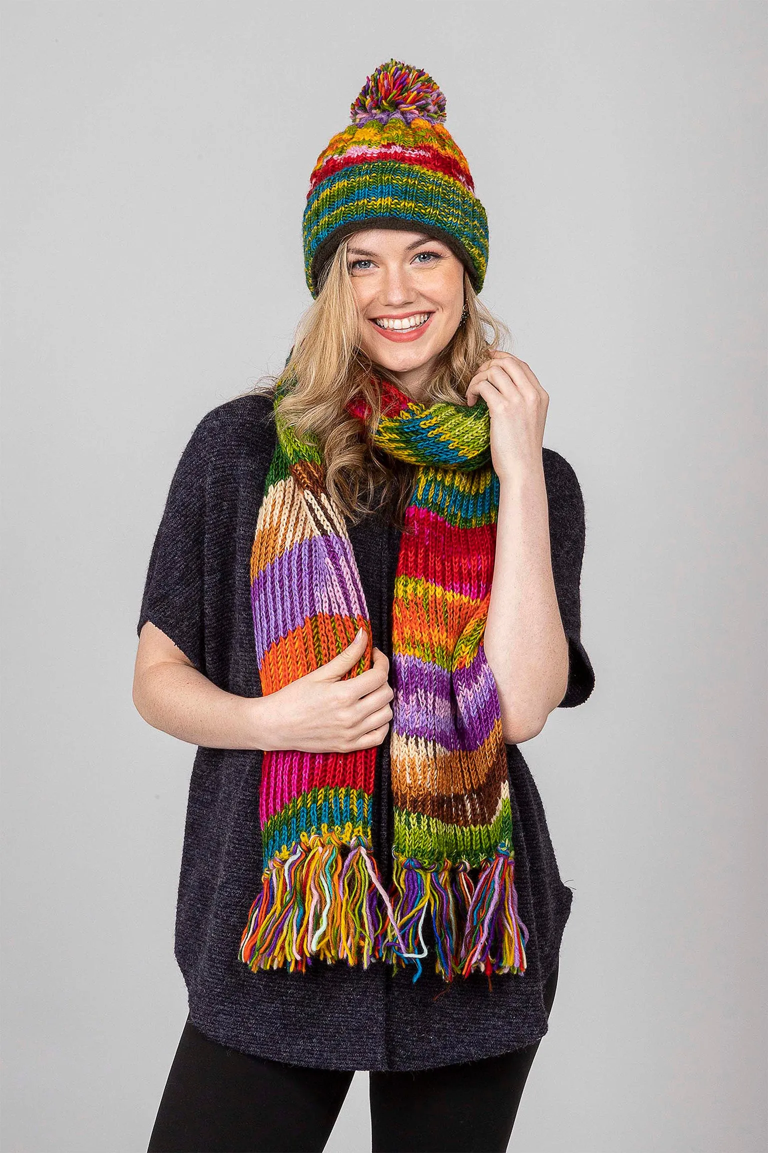 Multi knit Wool Scarf.