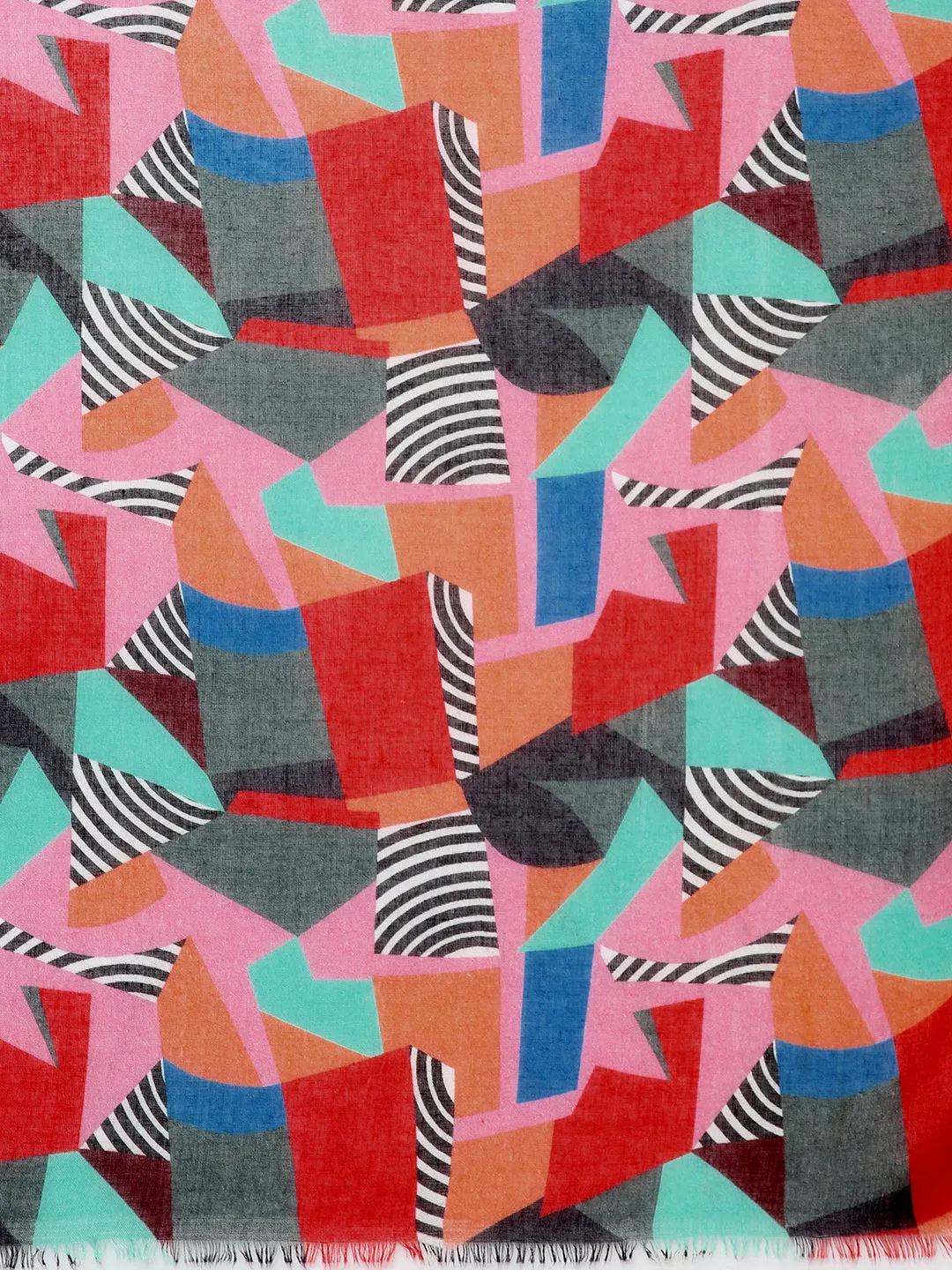 Multicolor Geometric Printed Scarf