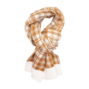 Mustard Plaid Acrylic Scarf