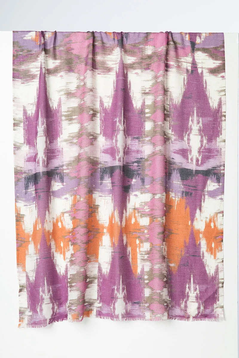 Natural Ikat Print Scarf