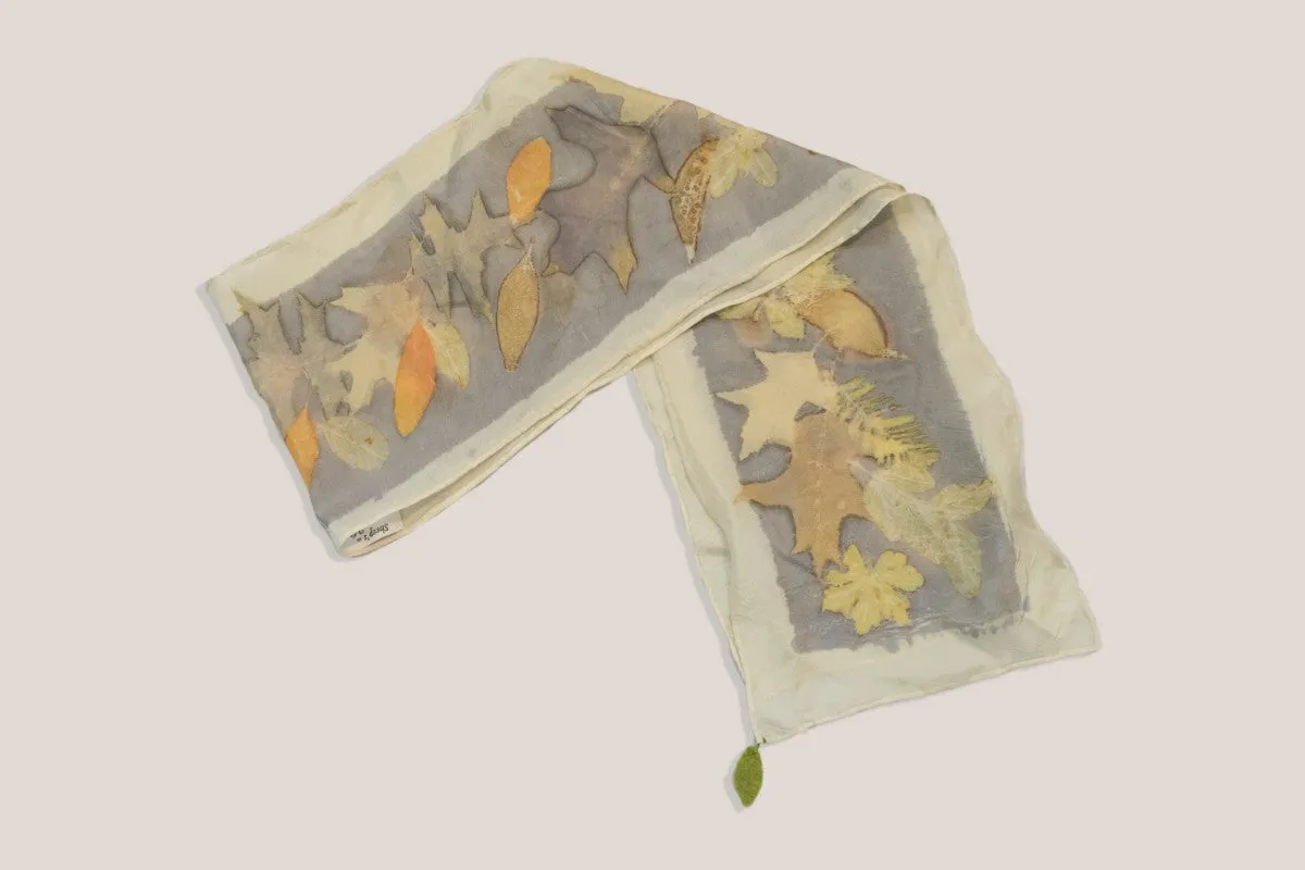 Naturally dyed eco print scarf