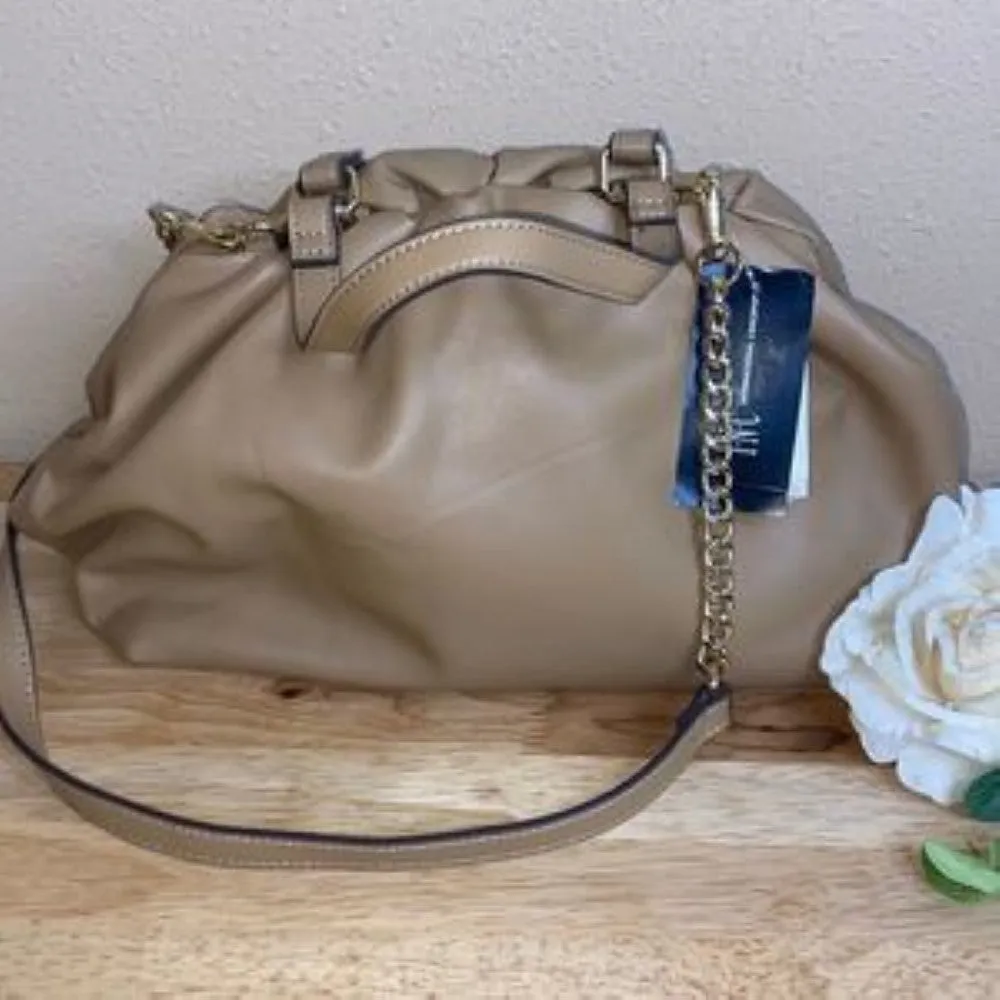 NC International Concepts Kj Frame Satchel-Dark Beige