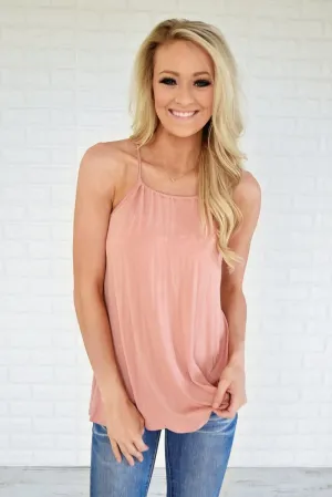 No Strings Attached Tank Top ~ Apricot