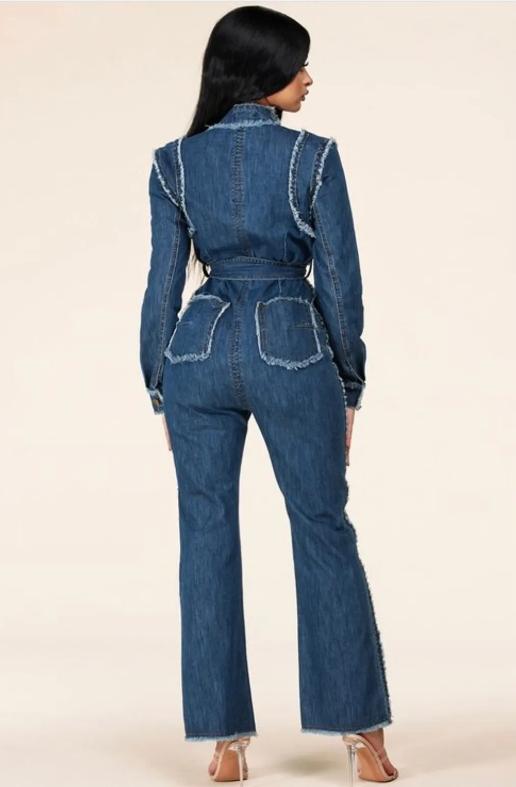“On The Run” denim jumpsuit