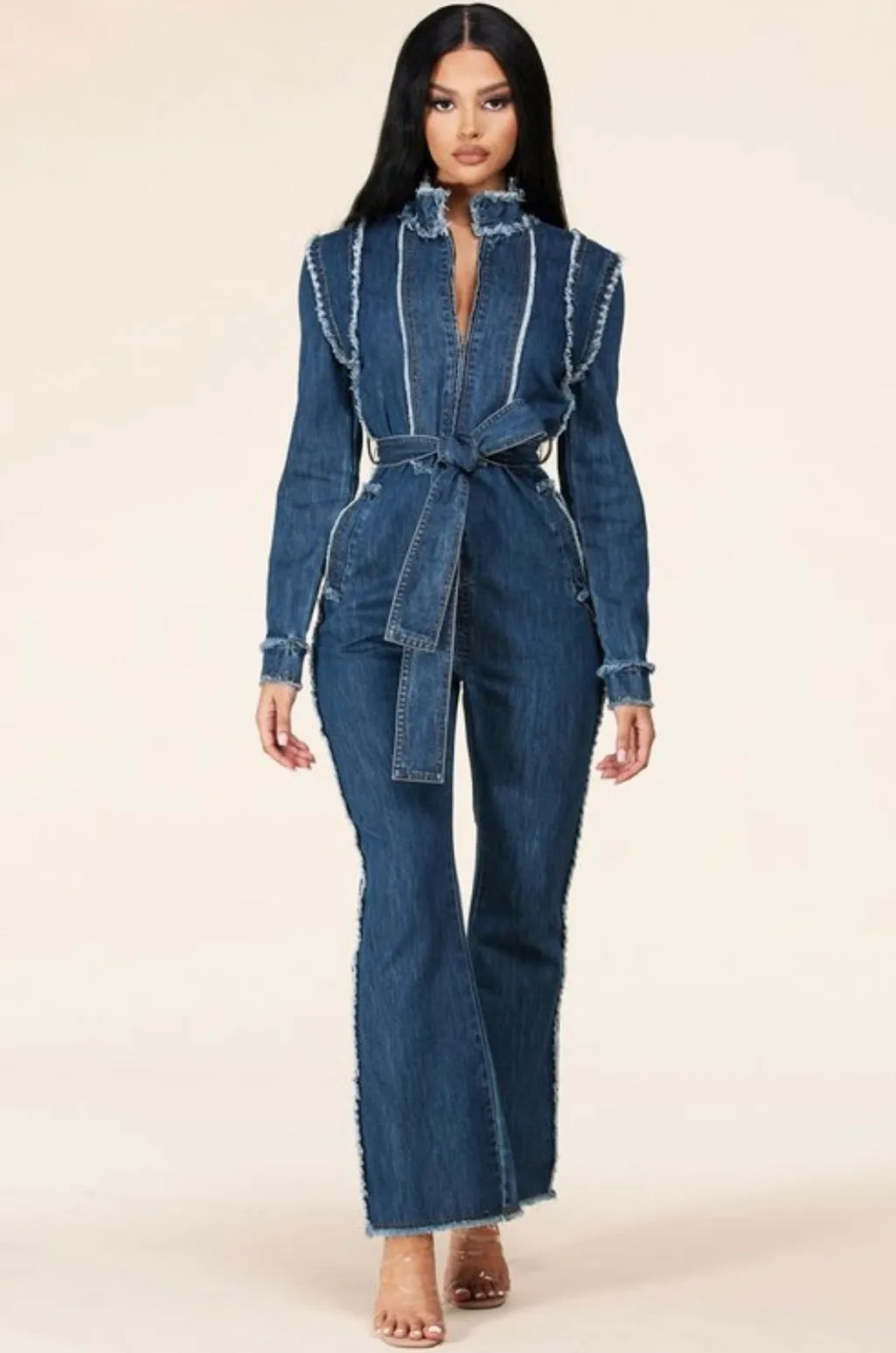 “On The Run” denim jumpsuit