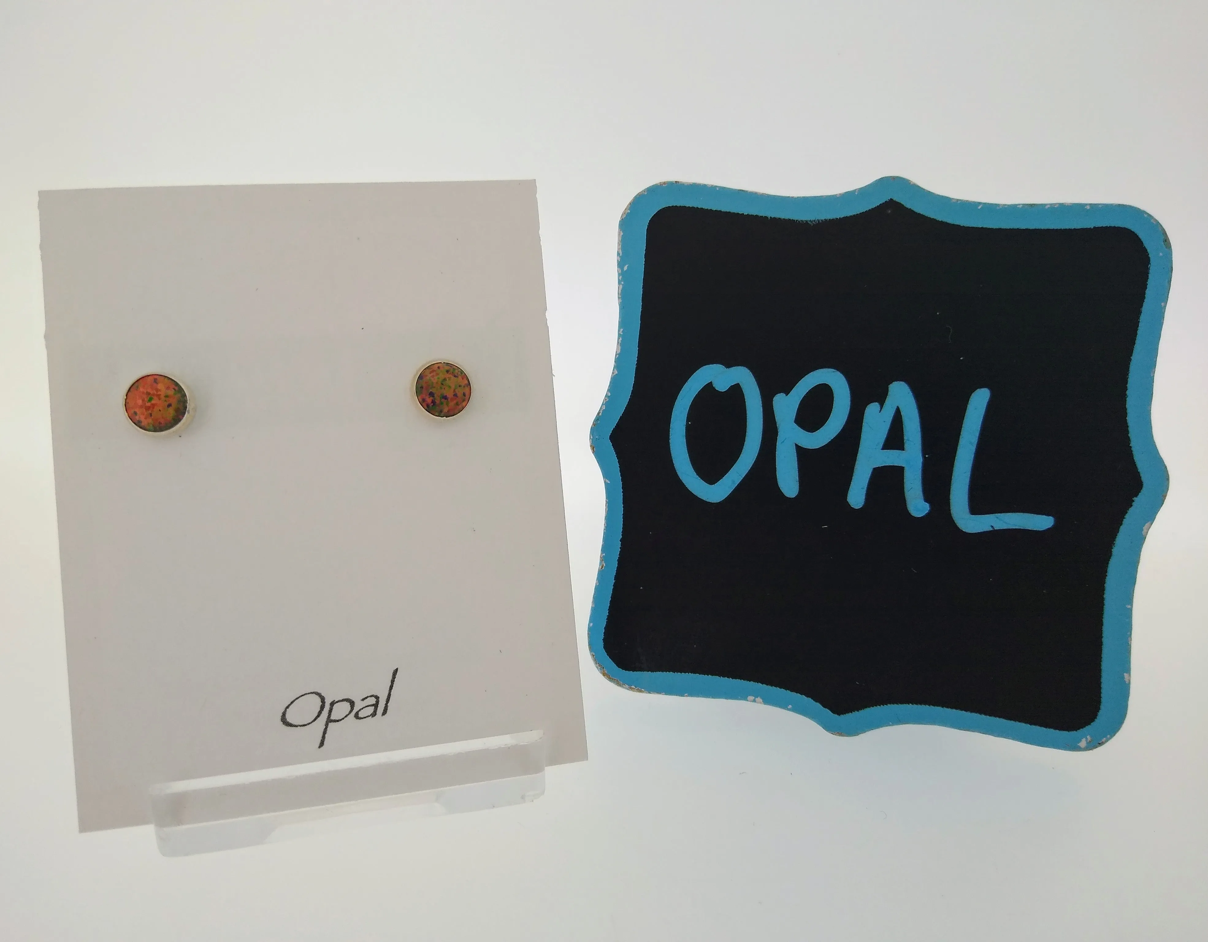 Opal Stud Earrings, Medium