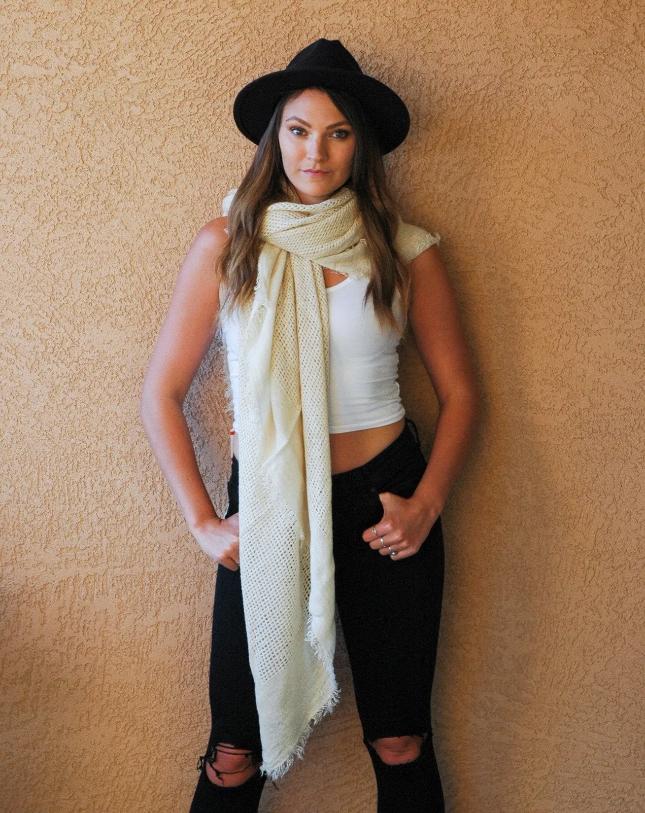 Open Weave Blanket Scarf