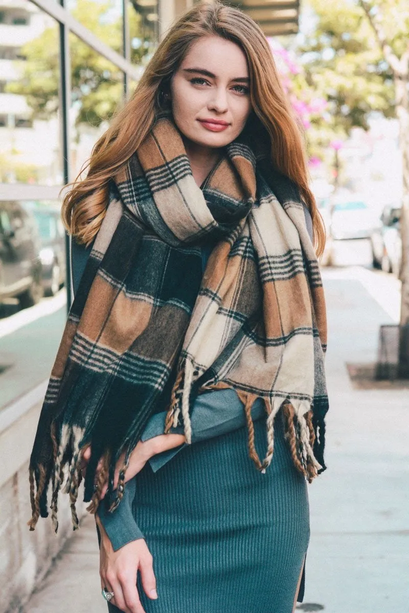 Oversized Flannel Tassel Scarf (5 colors)