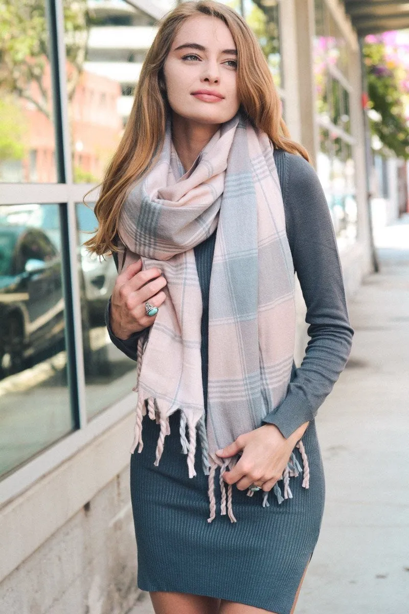 Oversized Flannel Tassel Scarf (5 colors)