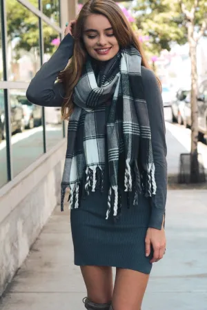 Oversized Flannel Tassel Scarf (5 colors)