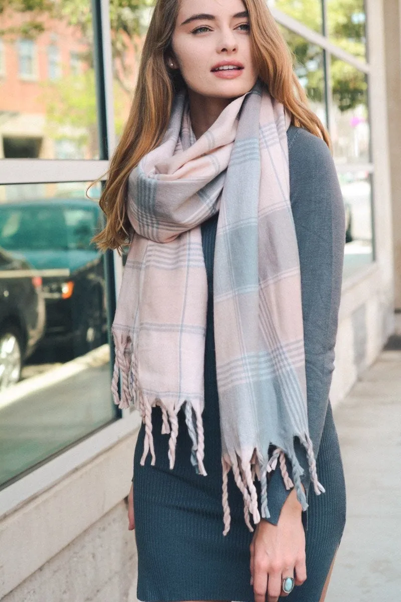 Oversized Flannel Tassel Scarf (5 colors)