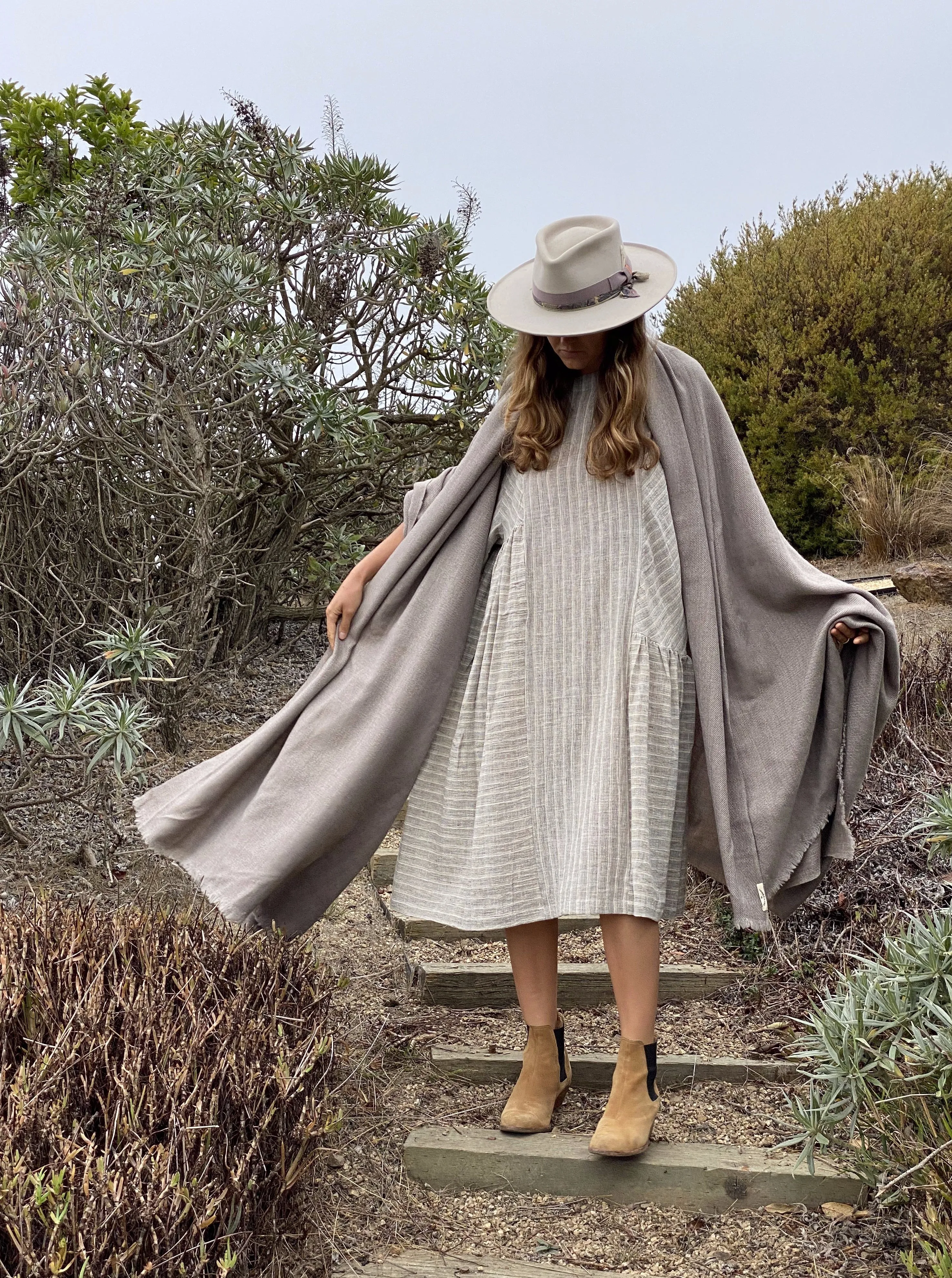 Oversized Wool Shawl/Throw in Chebula
