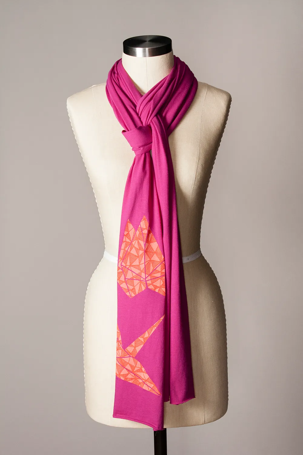 Paper Crane Scarf - Magenta