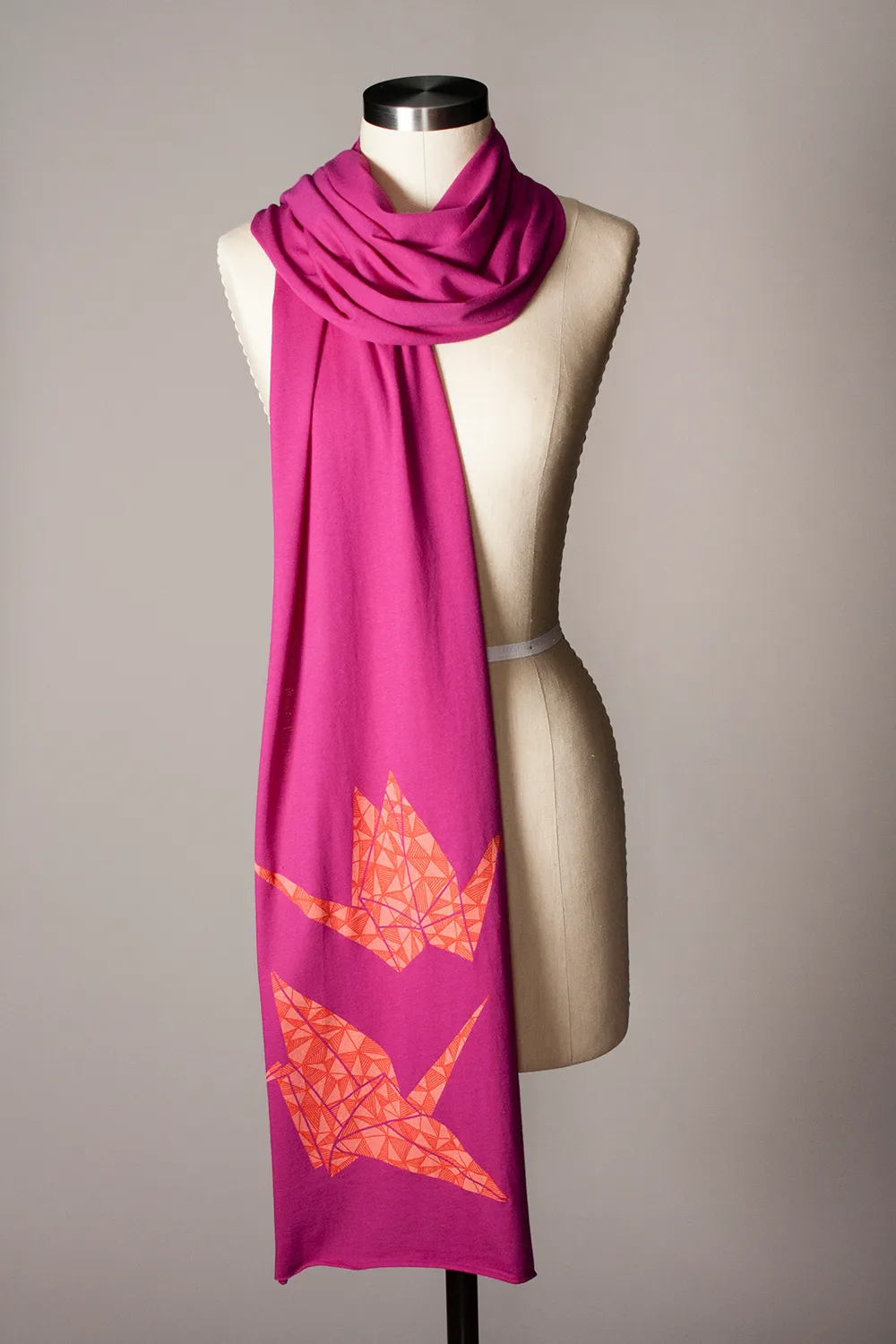 Paper Crane Scarf - Magenta