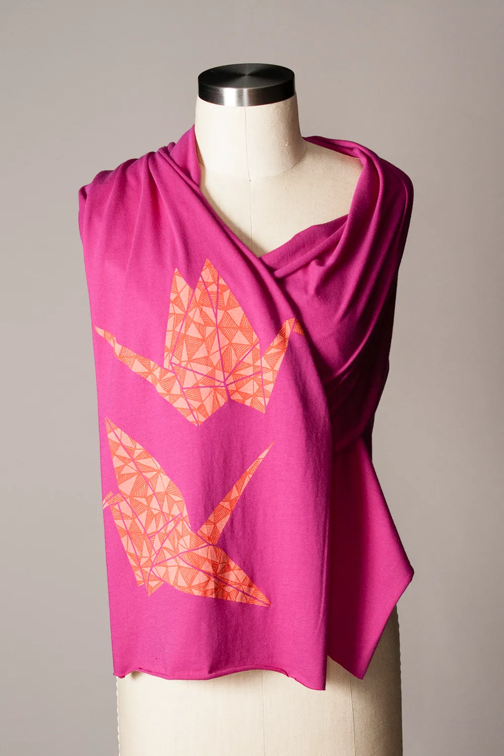 Paper Crane Scarf - Magenta