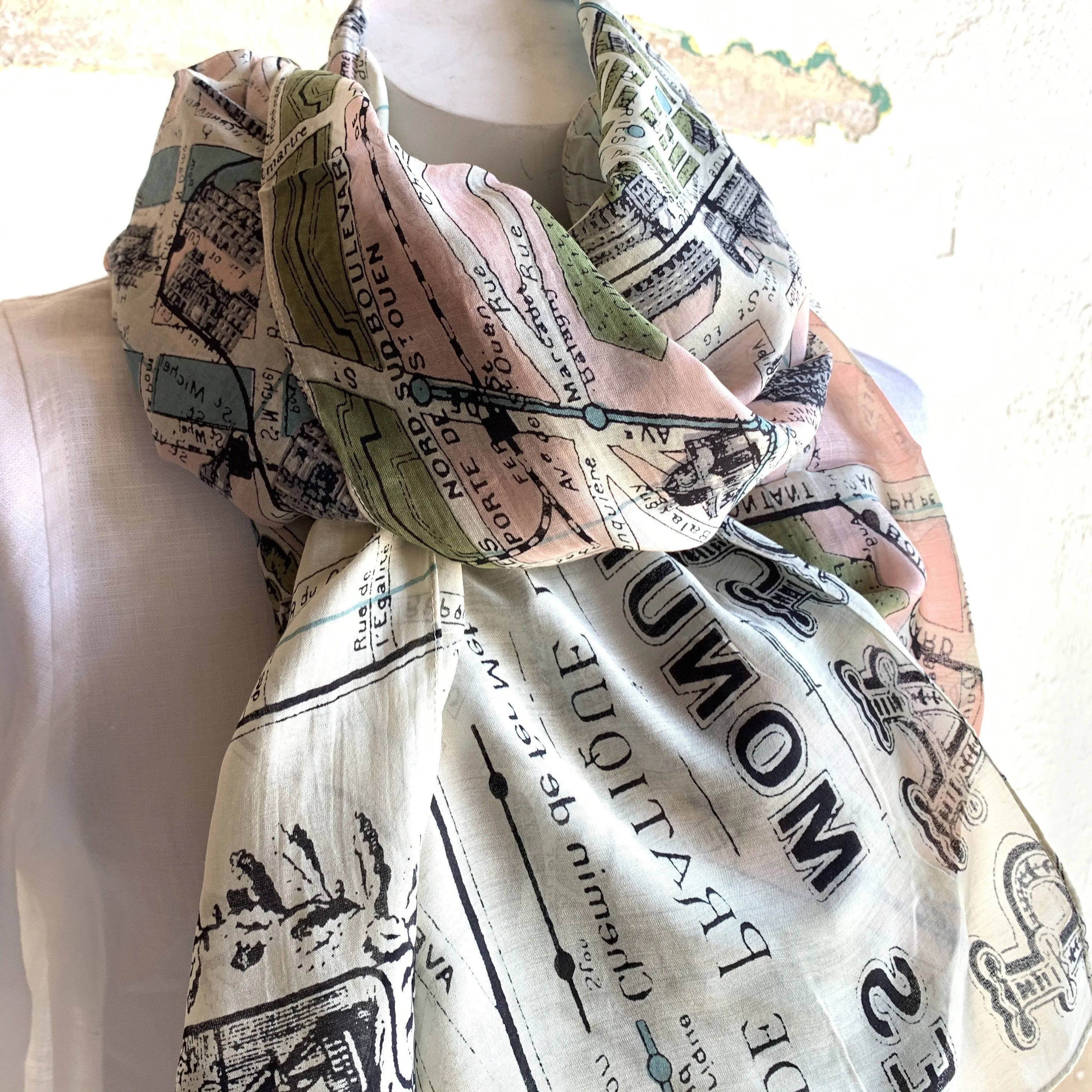Paris Map Scarf