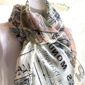 Paris Map Scarf