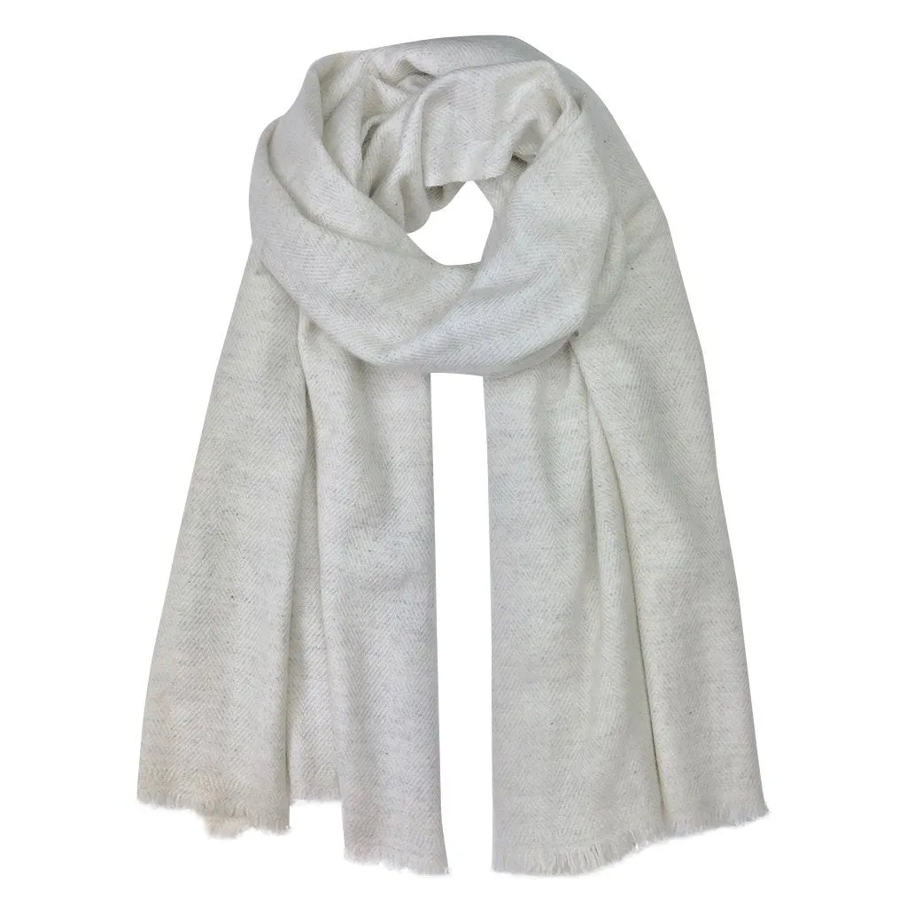 Pearl Herringbone Cashmere Scarf