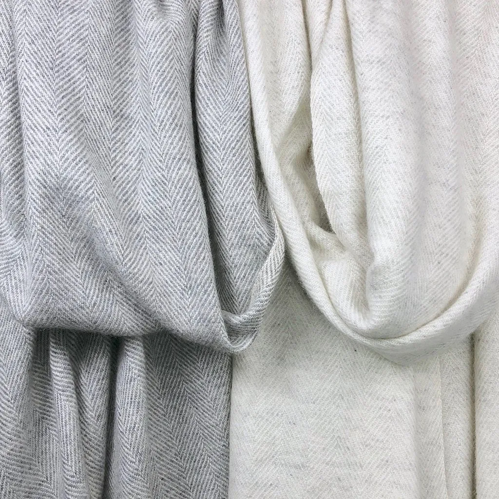 Pearl Herringbone Cashmere Scarf