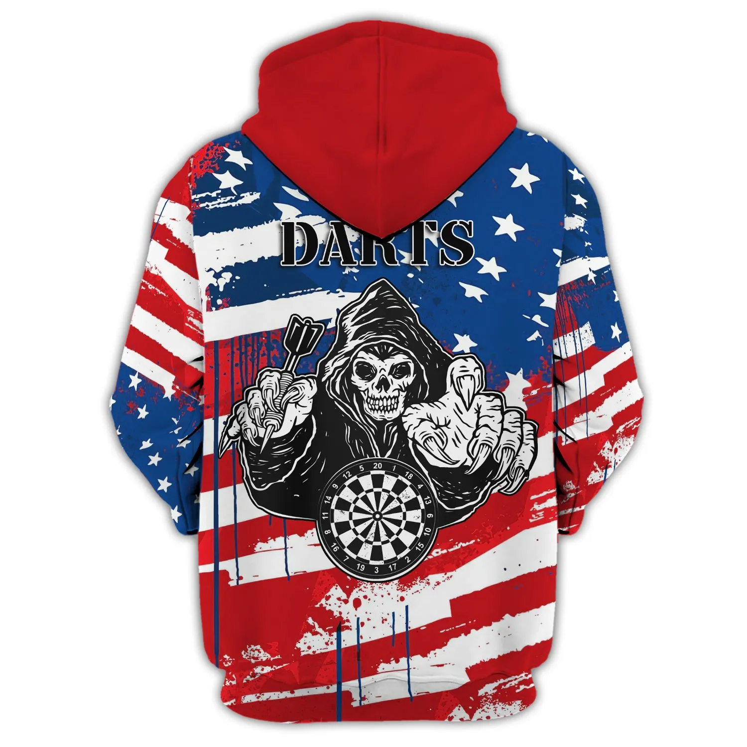 Personalized Name Darts Skeleton USA 3D Printed Shirts