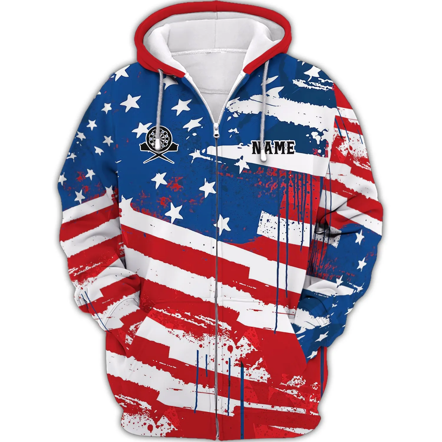 Personalized Name Darts Skeleton USA 3D Printed Shirts