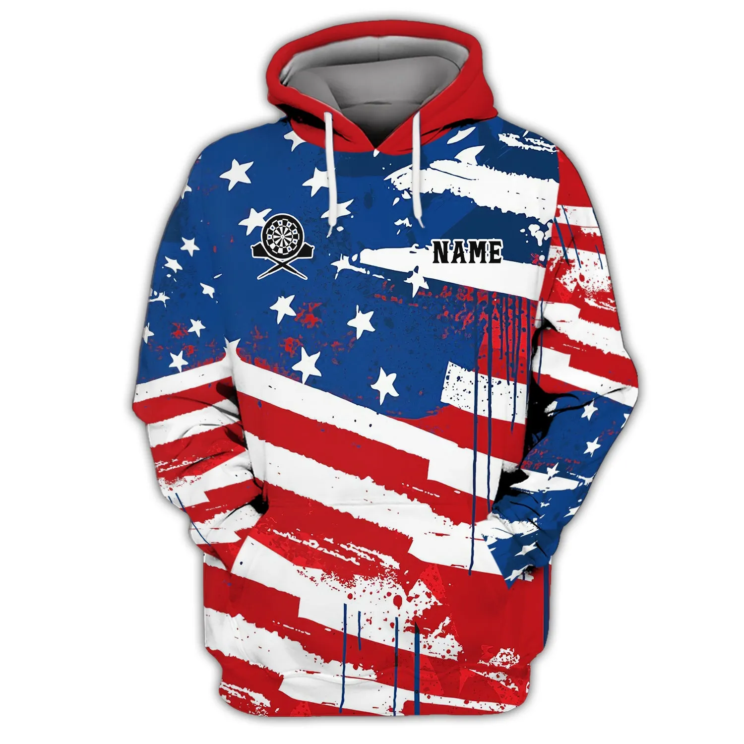Personalized Name Darts Skeleton USA 3D Printed Shirts