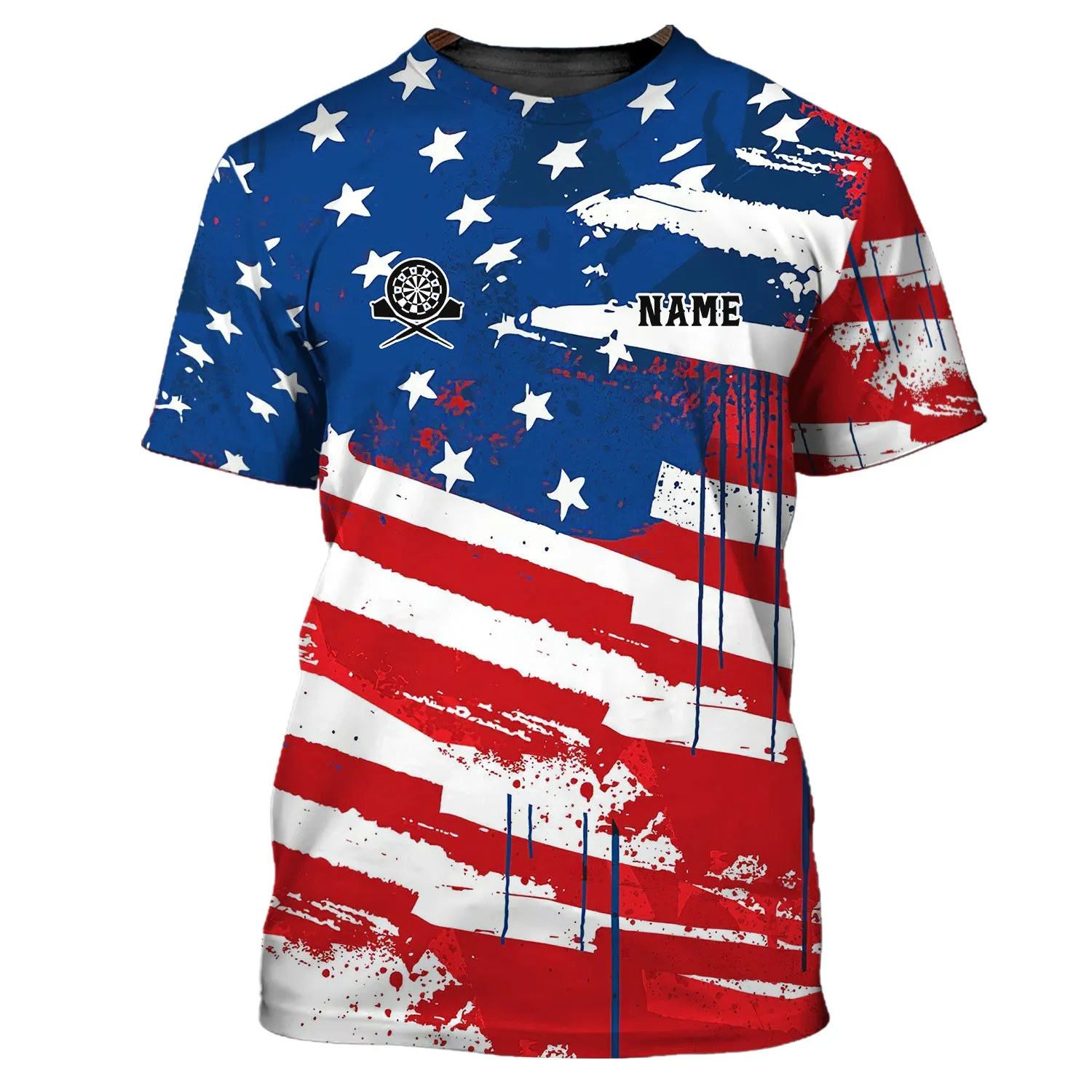 Personalized Name Darts Skeleton USA 3D Printed Shirts