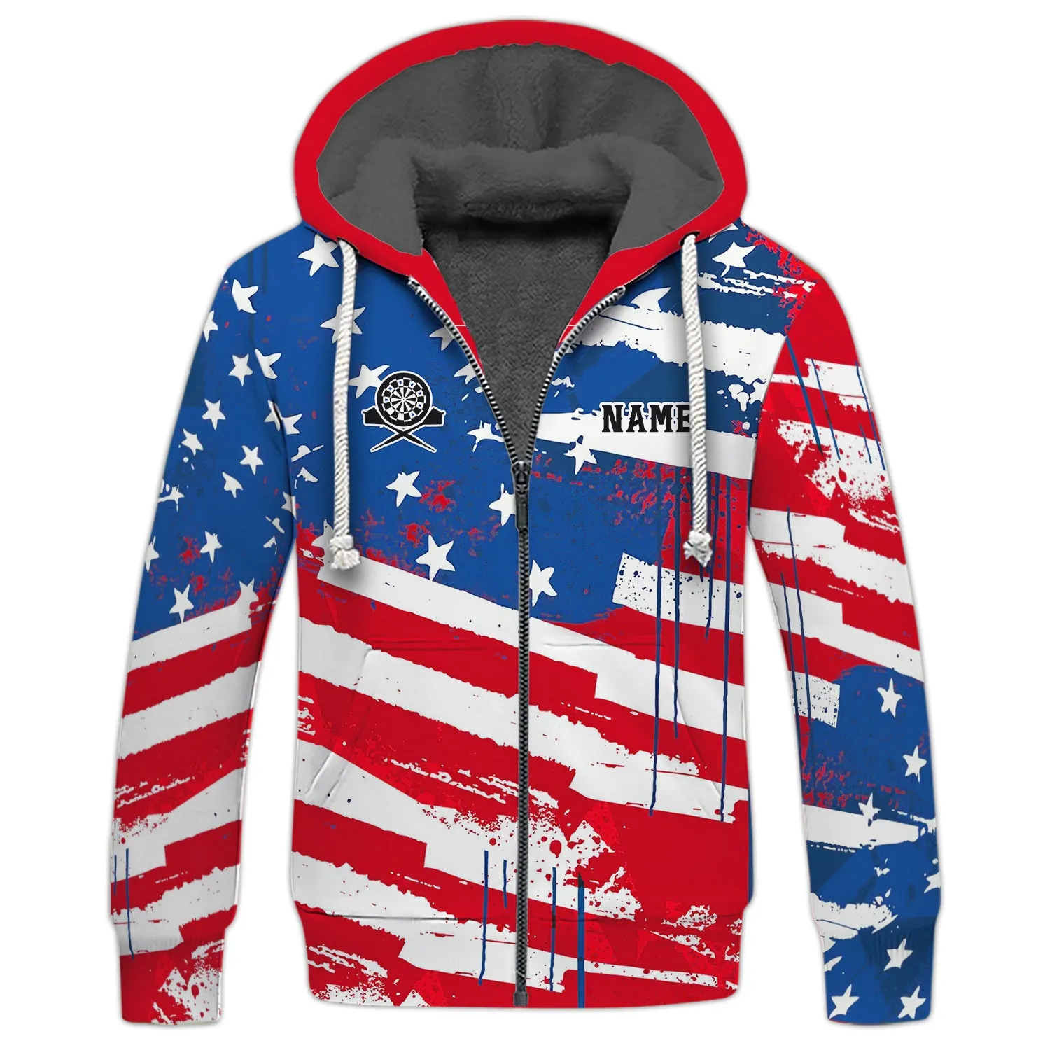 Personalized Name Darts Skeleton USA 3D Printed Shirts