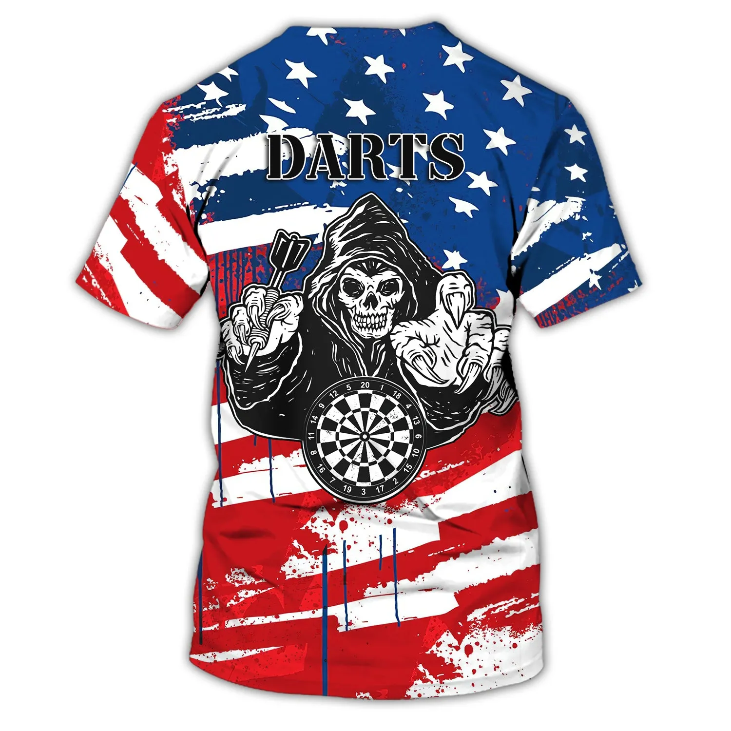Personalized Name Darts Skeleton USA 3D Printed Shirts