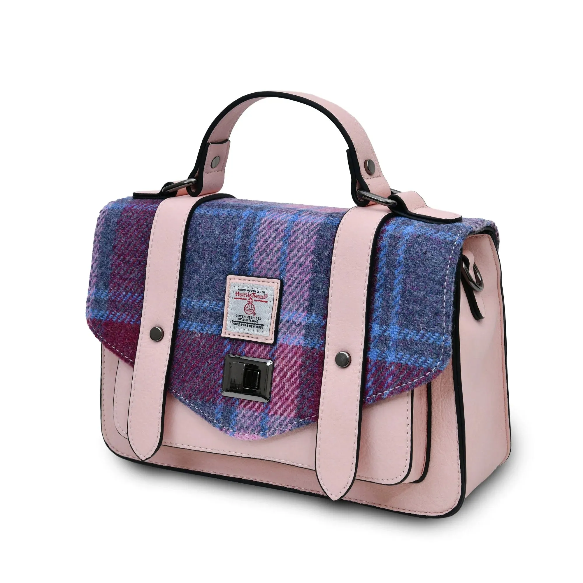 Pink & Blue Tartan Satchels with Harris Tweed®