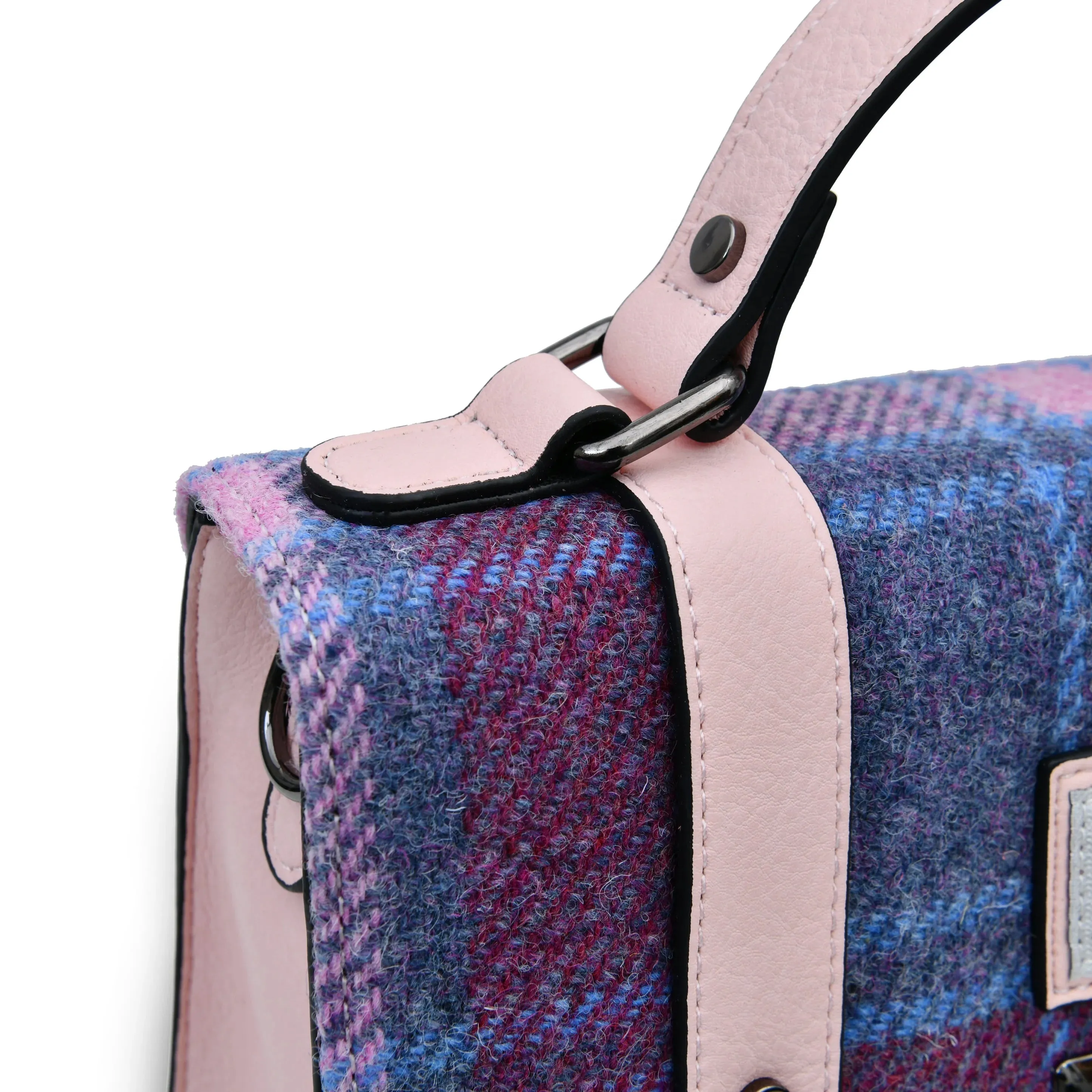 Pink & Blue Tartan Satchels with Harris Tweed®